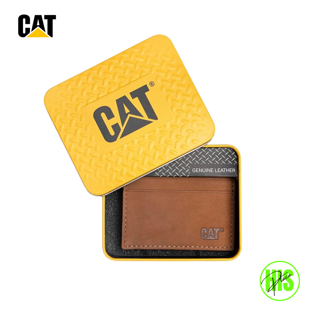 CAT Bi-Fold Leather Wallet