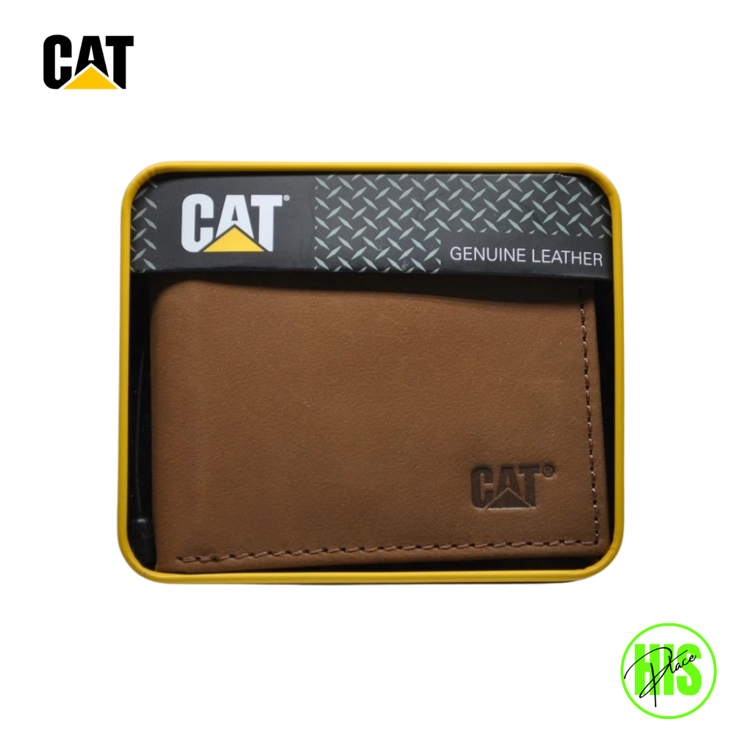 CAT Bi-Fold Leather Wallet