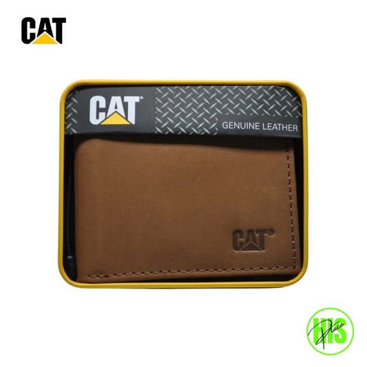 CAT Bi-Fold Leather Wallet