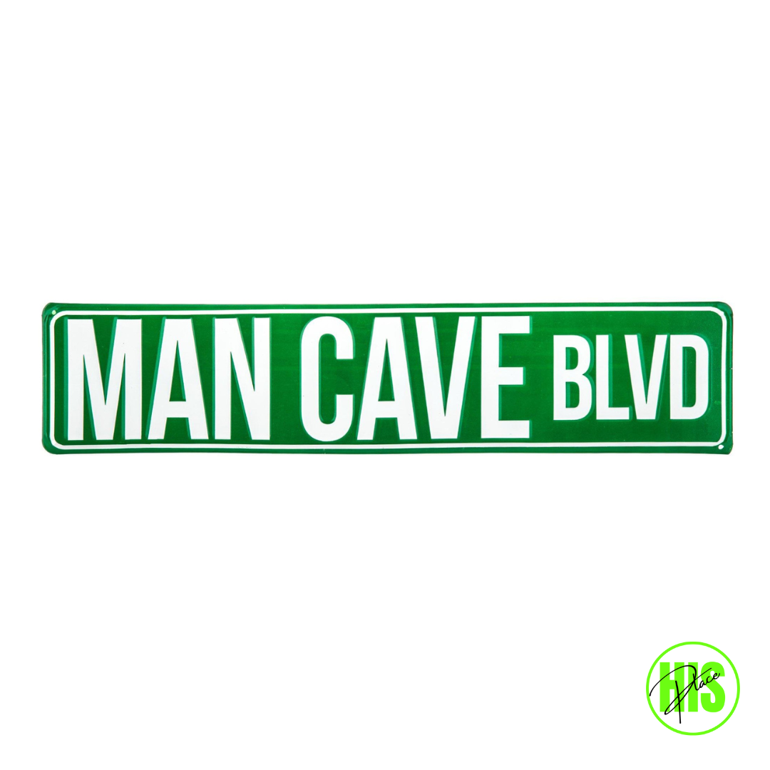 Man Cave Blvd. Metal Sign