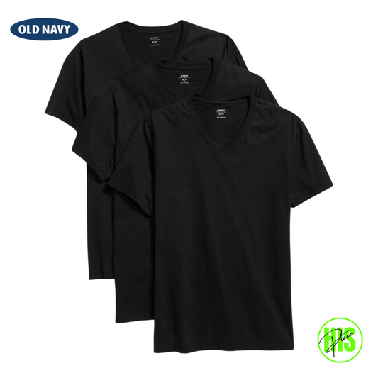 Old Navy Black V-Neck Tees (3 pack)