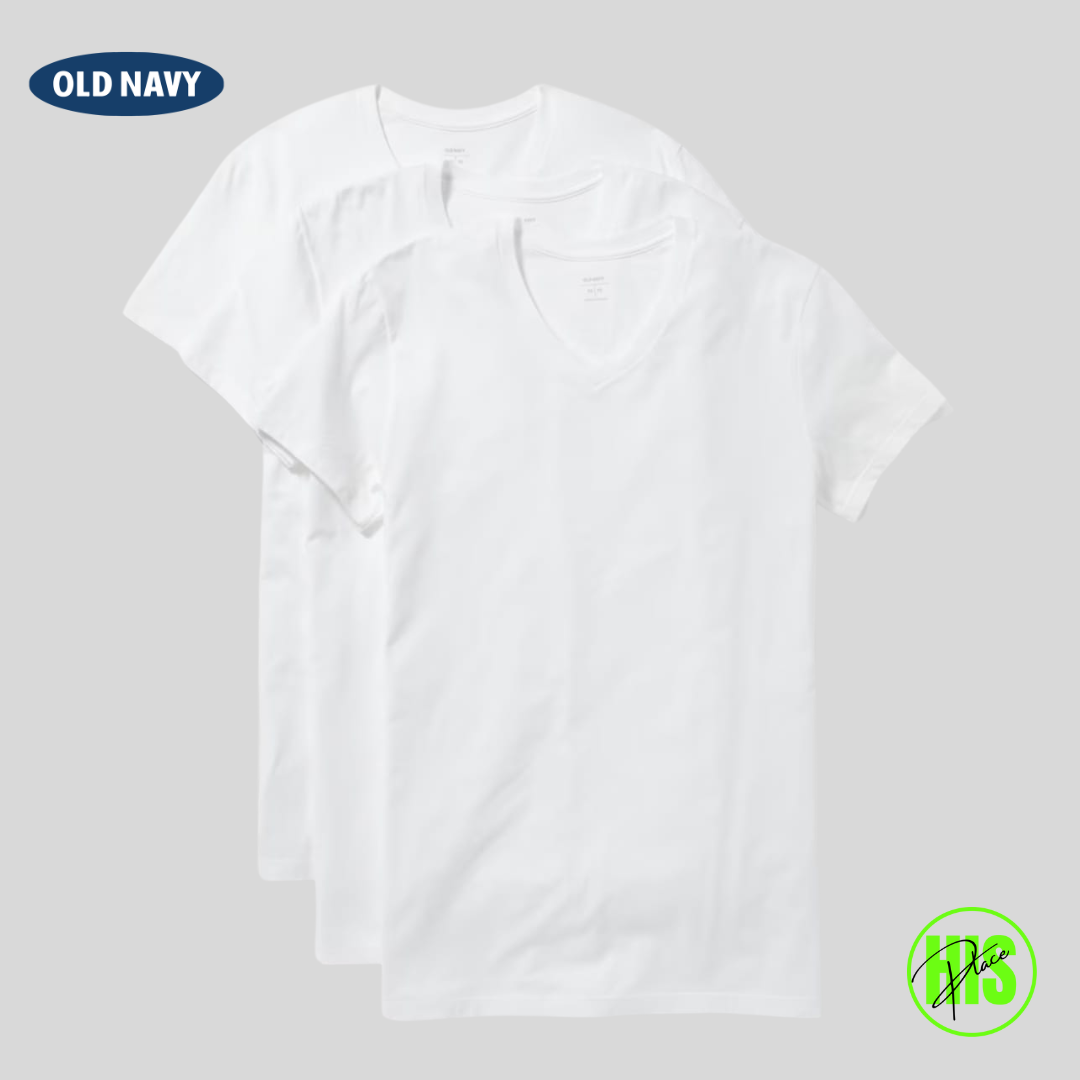 Old Navy White V-Neck Tees (3 pack)