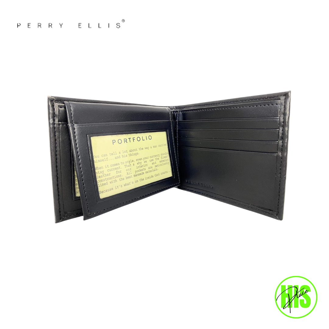 Perry Ellis Portfolio Bi-Fold Leather Wallet