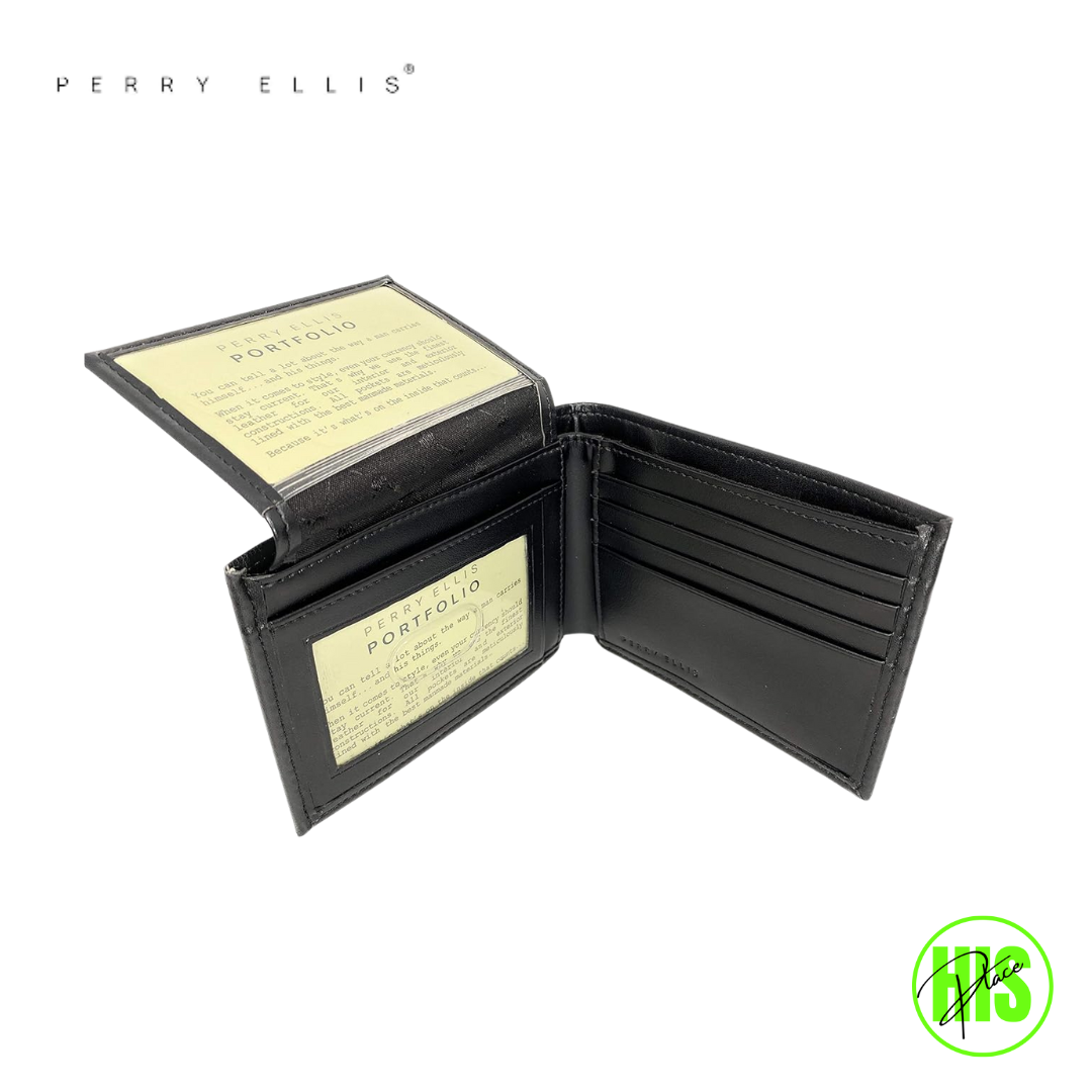 Perry Ellis Portfolio Bi-Fold Leather Wallet