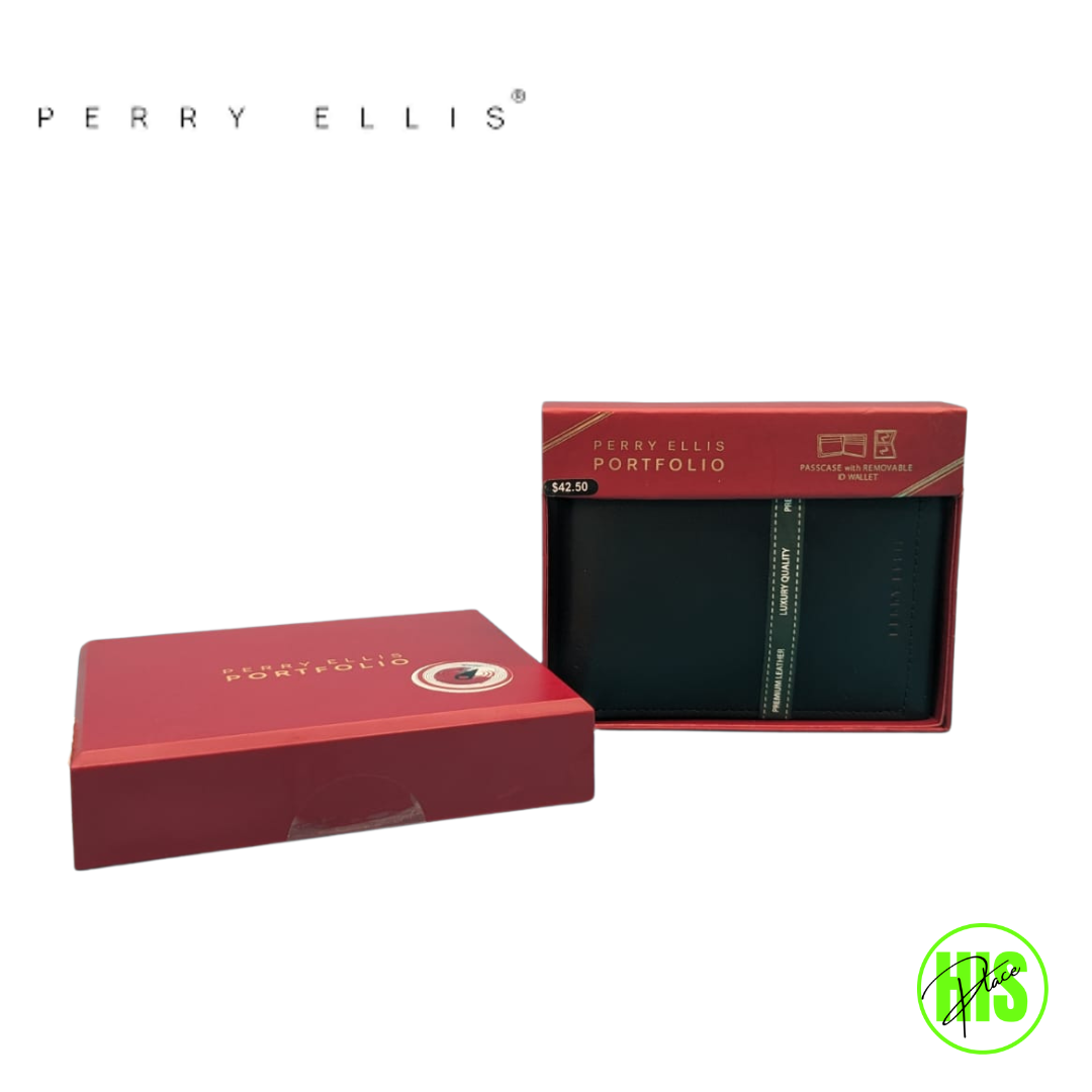 Perry Ellis Portfolio Bi-Fold Leather Wallet